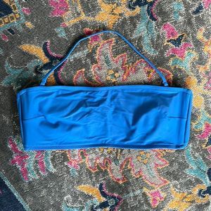 **LIGHT BLUE J.Crew Tie-back bandeau bikini top XL SEACOAST BLUE J Crew